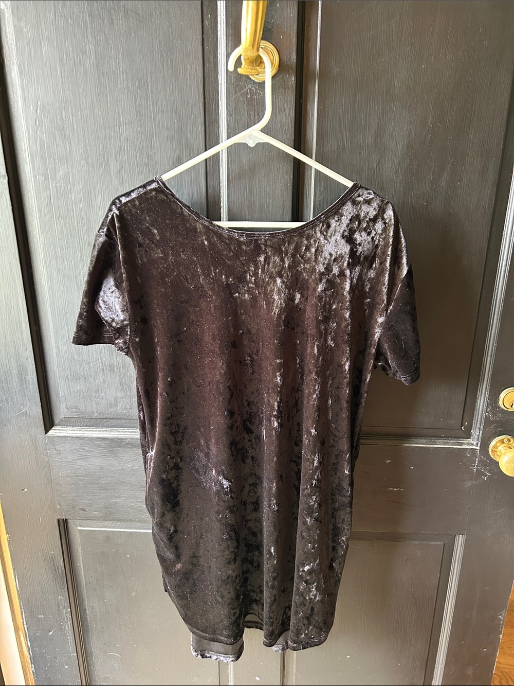 Velvet Short Sleeve Black Dress